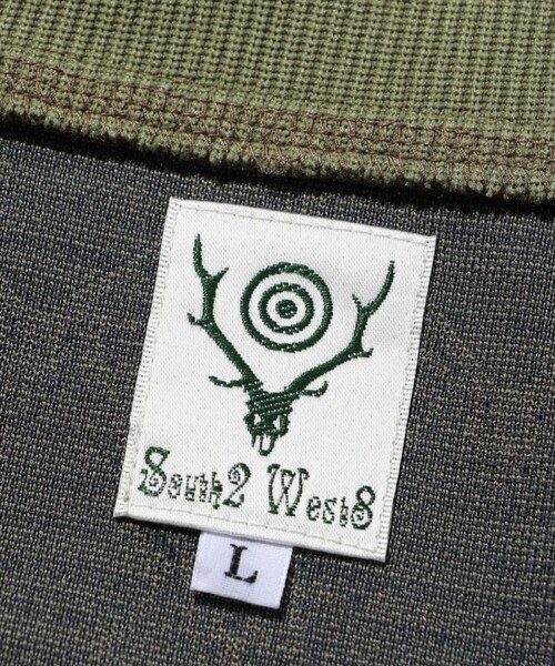 South2 West8（サウスツーウェストエイト）の「String V Neck Shirt - Poly Jq（ジャケット/アウター・グレー/ベージュ・M）」の3枚目の写真