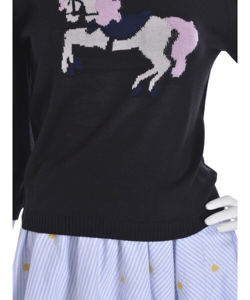 merry jenny（メリージェニー）の「H/Gメリーゴーラウンドハイネックニット（トップス・レディース・オフホワイト/ブラック/ピンク/アイスブルー・F）」の13枚目の写真