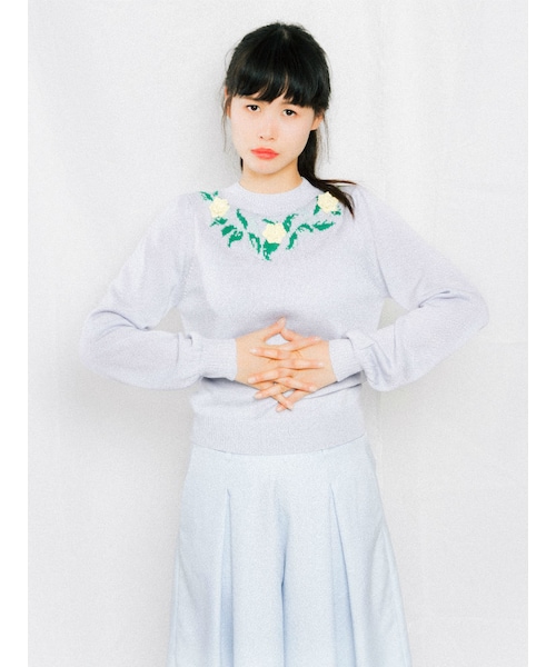 merry jenny(メリージェニー)の「タフタタックワイドパンツ(パンツ・レディース・アイボリー/アイスブルー/ネイビー・S/M)」の6枚目の写真