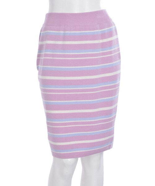 merry jenny（メリージェニー）の「ボーダーニットタイトスカート（スカート・レディース・ピンク/イエロー/ネイビー・F）」の2枚目の写真