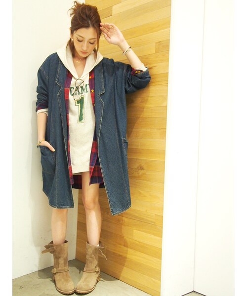 Ungrid（アングリッド）の「《sweet10月号掲載》【Casual】デニムロングガウン（ジャケット/アウター・レディース・インディゴ・F）」の5枚目の写真