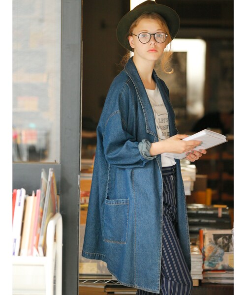 Ungrid（アングリッド）の「《sweet10月号掲載》【Casual】デニムロングガウン（ジャケット/アウター・レディース・インディゴ・F）」の2枚目の写真