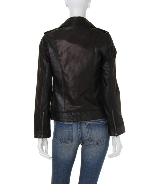 Ungrid（アングリッド）の「《andGIRL10月号 中村アンｻﾝ着用》【Men’s Like】リアルレザーライダース（ジャケット/アウター・レディース・ブラック/ブラウン・S/M）」の7枚目の写真