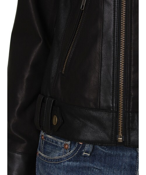 Ungrid（アングリッド）の「《andGIRL10月号 中村アンｻﾝ着用》【Men’s Like】リアルレザーライダース（ジャケット/アウター・レディース・ブラック/ブラウン・S/M）」の11枚目の写真