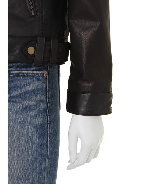 Ungrid（アングリッド）の「《andGIRL10月号 中村アンｻﾝ着用》【Men’s Like】リアルレザーライダース（ジャケット/アウター・レディース・ブラック/ブラウン・S/M）」の10枚目の写真