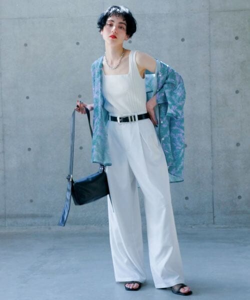 PAGEBOY(ページボーイ)の「サマーリゾートショートシャツ(トップス・レディース・モノトーン01/ピンク系25/ブルー系85・F)」の12枚目の写真