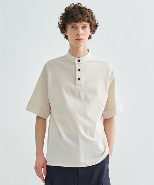 トップス THE RERACS 22SS BANDCOLLAR POLO SHIRT THE RERACS（ザ・リラクス）の「RERACS BAND COLLAR POLO SHIRT