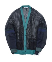 Mesh jersey cardigan
