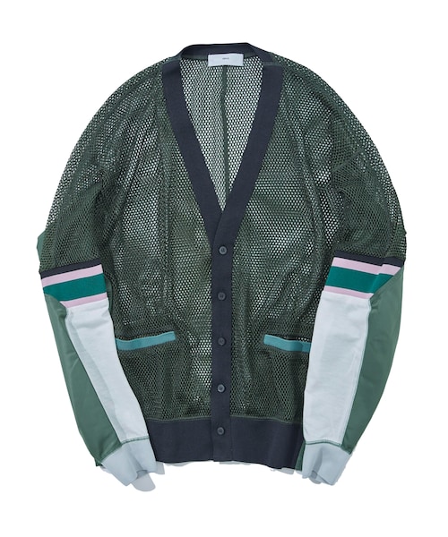 TOGA VIRILIS(トーガ ビリリース)の「Mesh jersey cardigan(ニット/セーター・メンズ・BLK/GRN・46/48)」の2枚目の写真