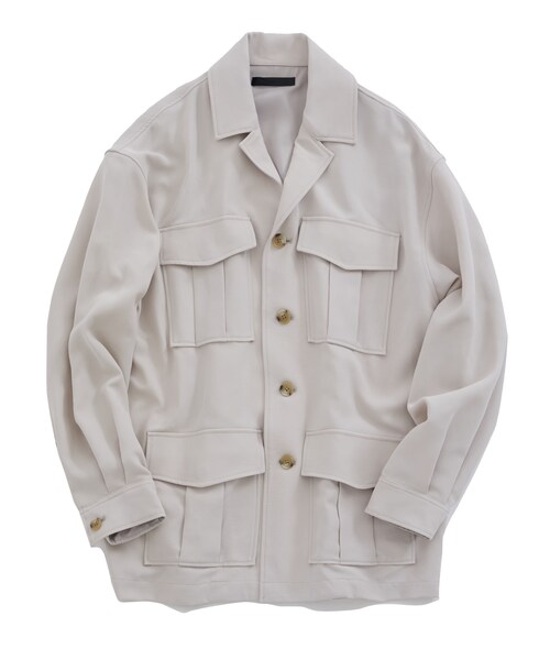 Juha(ユハ)の「HARDTWIST COTTON FIELD JACKET(その他アウター・メンズ・ECRU/BLK・3/4)」の2枚目の写真
