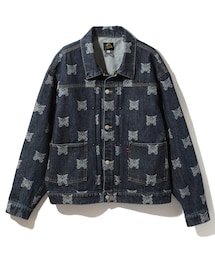 ジャケット・アウター needles papillon denim jacket M Needles Darts Jean Jacket 10oz Denim Papillon Jacquard