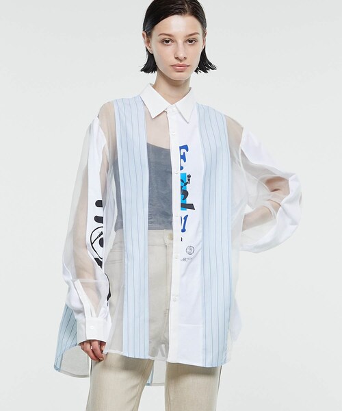 STUDIOUS SELECT(ステュディオスセレクト)の「ストライプシャツ SR22SS-24(シャツ/ブラウス・レディース・WHT/BLK・S/M/L)」の1枚目の写真
