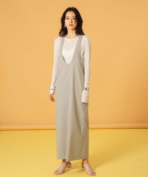 STUDIOUS SELECT（ステュディオスセレクト）の「カットオフジャンパースカート（ワンピース・レディース・GRY/BLK・1/2）」の3枚目の写真