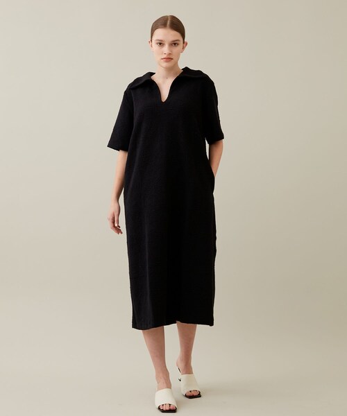 08sircus(ゼロエイトサーカス)の「Jacquard jersey skipper dress(ワンピース・レディース・NAT/IVR/BLK・1)」の2枚目の写真