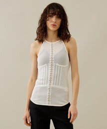 mame（マメ）の「Openwork Lace-up Knitted Top（ニット/セーター 