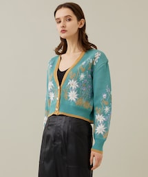 Garden flower knit cardigan