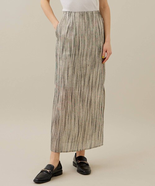 EBONY(エボニー)の「Slub Stripe Skirt(スカート・メンズ・O.WHT/YLW・1/2)」の1枚目の写真