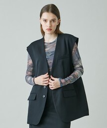 Paper wool sleeveless jacket