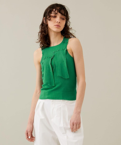 kotohayokozawa(コトハヨコザワ)の「Cotton yoryu tank top(Tシャツ/カットソー・レディース・GRN/BLU/L.BLU/PPL・FREE)」の1枚目の写真