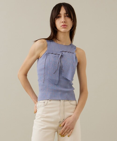 kotohayokozawa(コトハヨコザワ)の「Cotton yoryu tank top(Tシャツ/カットソー・レディース・GRN/BLU/L.BLU/PPL・FREE)」の3枚目の写真