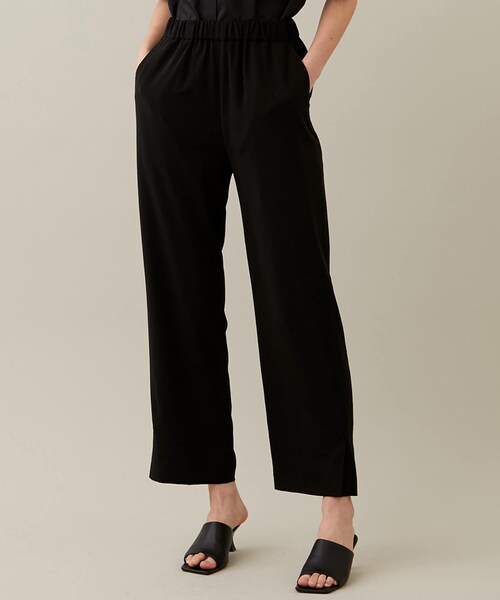 08sircus(ゼロエイトサーカス)の「Satin slit easy pants(その他パンツ・レディース・BLK/GRN・0/1)」の1枚目の写真
