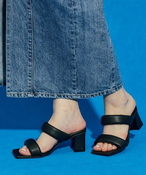 UNITED TOKYO（ユナイテッドトウキョウ）の「スウェリミングスクエアーサンダル（その他シューズ・レディース・NAT/IVR/BLK/GRN・1/2）」の4枚目の写真