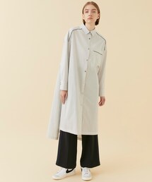 りゆう様 A + TOKYO エープラストウキョウ ロング シャツワンピース A + TOKYO（エープラストウキョウ）の「パイピングシャツ