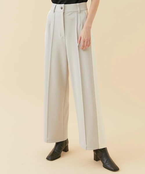 A + TOKYO（エープラストウキョウ）の「サイドラインジョーゼットカットパンツ（その他パンツ・レディース・GRY/BLK/BLK2/SAX・1/2）」の2枚目の写真