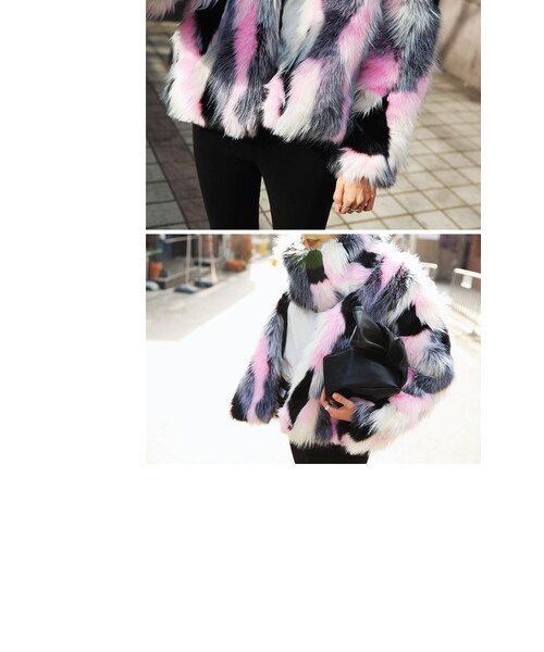 STYLENANDA(スタイルナンダ)の「ピンクMIXフェイクファージャケット(その他・レディース・ピンク・フリーサイズ)」の14枚目の写真