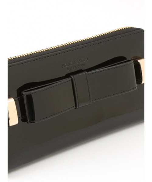 Honey Salon（ハニーサロン）の「エナメルリボンスマホウォレット（バッグ・レディース・ブラック/ピンク・Free）」の8枚目の写真