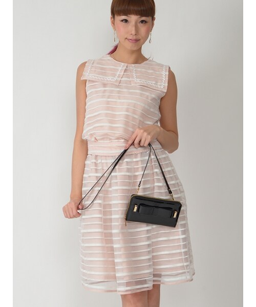 Honey Salon（ハニーサロン）の「エナメルリボンスマホウォレット（バッグ・レディース・ブラック/ピンク・Free）」の10枚目の写真