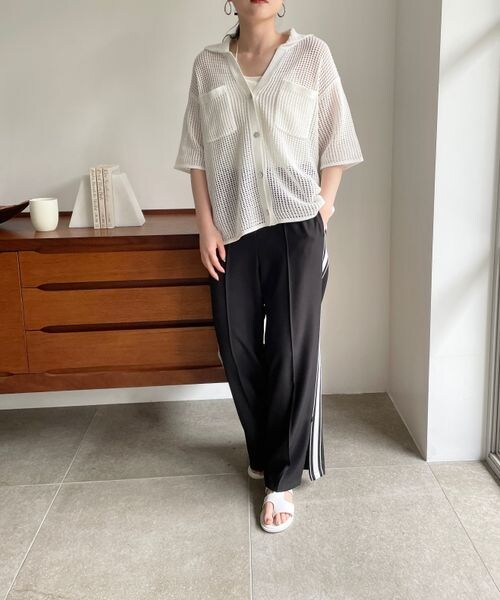 LOWRYS FARM（ローリーズファーム）の「メッシュポケツキカーディガンロングスリーブ（トップス・レディース・オフホワイト05/アイボリー08/ブラック09/ブラウン55・FREE）」の12枚目の写真