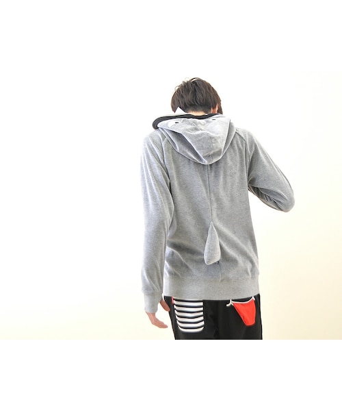 UP SMILE（アップスマイル）の「【WEB直営店限定】シャークアップスマイルパーカー【UPSMILE】（トップス・グレー/ブルー/ブラック/クレイジー・M/L/XL）」の11枚目の写真