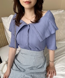 one after another NICE CLAUP | セーラーカラーオフショルテレコトップス(Tシャツ/カットソー)