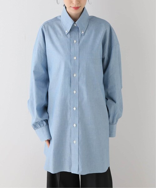 COUTURE D｀ADAME ストライプボタンダウンシャツ ネイビー 38 f8juy 