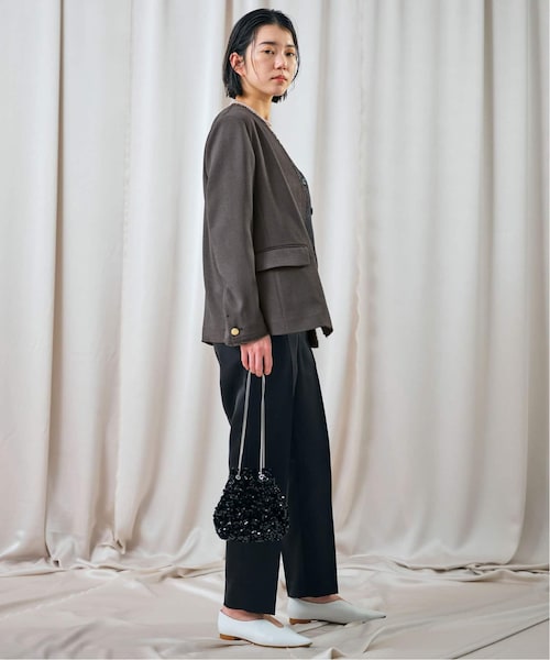 美品★スローブイエナ IENA habi Vネックジャケット 薄手 シアー 春夏 SLOBE IENA（スローブイエナ）の「《予約》habi Vネックジャケット