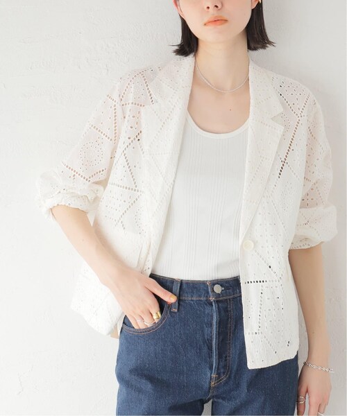JOURNAL STANDARD Gジャン/FREE/コットン/WHT JOURNAL STANDARD（ジャーナルスタンダード）の「レース