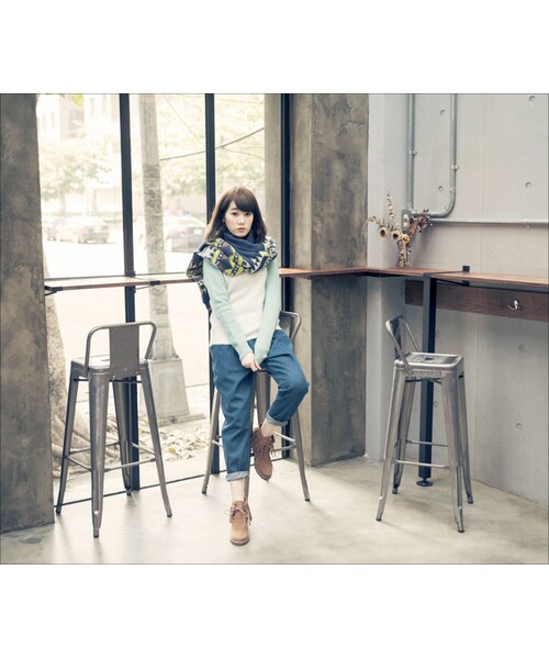 QUEEN SHOP（クイーンショップ）の「壓褶造型高腰拉鍊牛仔長褲 兩色售 S/M（パンツ・レディース・深藍/淺藍・S/M）」の9枚目の写真