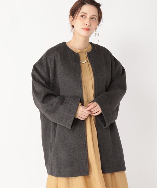 新品＊studio clip＊ノーカラーZIPコート studio CLIP（スタディオクリップ）の「ノーカラーZIPコート