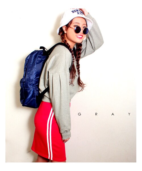 ANAP（アナップ）の「ドロップパフショルダースウェットプルオーバー（ドロップパフショルダースウェットプルオーバー・レディース・ホワイト/グレー/ベージュピンク/ブルー・onesize）」の7枚目の写真