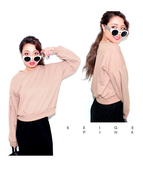 ANAP（アナップ）の「ドロップパフショルダースウェットプルオーバー（ドロップパフショルダースウェットプルオーバー・レディース・ホワイト/グレー/ベージュピンク/ブルー・onesize）」の9枚目の写真