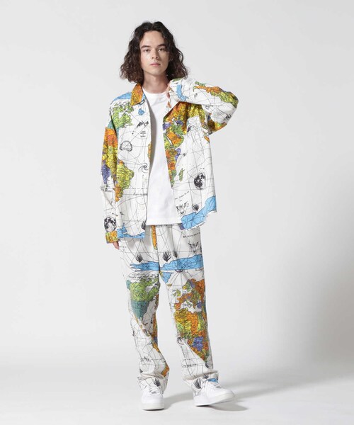 ROYAL FLASH（ロイヤルフラッシュ）の「ＤＷ＿ＰＡＪＡＭＡ ＰＮＴ／ＷＯＲＬＤ ＭＡＰ／（パンツ・ホワイト・M/L/XL）」の2枚目の写真