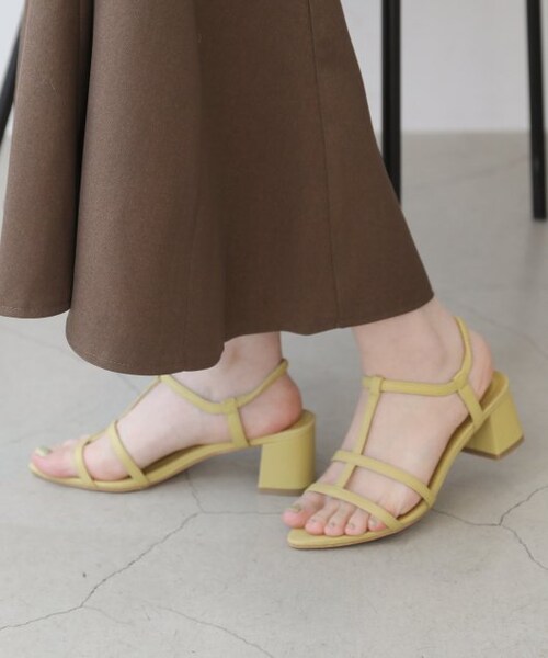 RAY CASSIN（レイカズン）の「ヒールナローサンダル（シューズ・レディース・クロ/イエロー/ブラウン・M/L）」の12枚目の写真