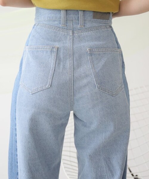 RAY CASSIN(レイカズン)の「S/M展開 配色フリンジデニム(パンツ・レディース・ブルー/ネイビー/キナリ・S/M)」の13枚目の写真