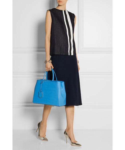 FENDI（フェンディ）の「Fendi 2Jours Medium textured-leather shopper（トートバッグ・レディース・Blue）」の7枚目の写真