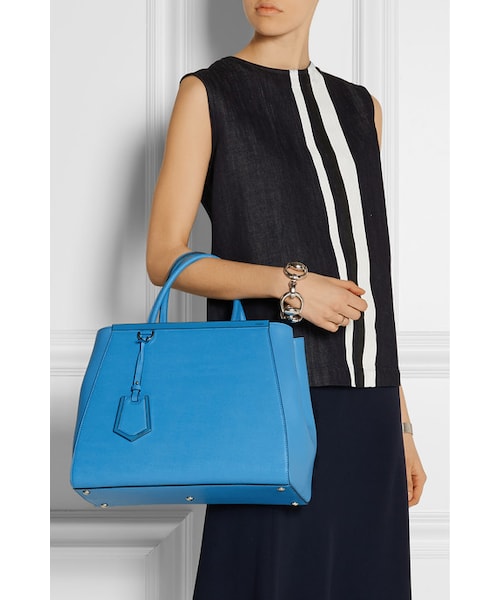 FENDI（フェンディ）の「Fendi 2Jours Medium textured-leather shopper（トートバッグ・レディース・Blue）」の2枚目の写真