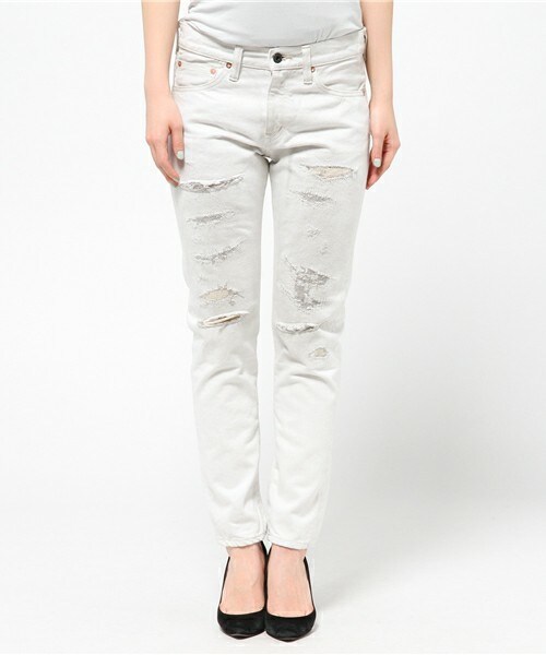 Johnbull Private labo(ジョンブルプライベートラボ)の「オーセンティックアンクルジーンズ(デニムパンツ・レディース・ホワイト系その他・X-SMALL/SMALL/MEDIUM/LARGE)」の3枚目の写真