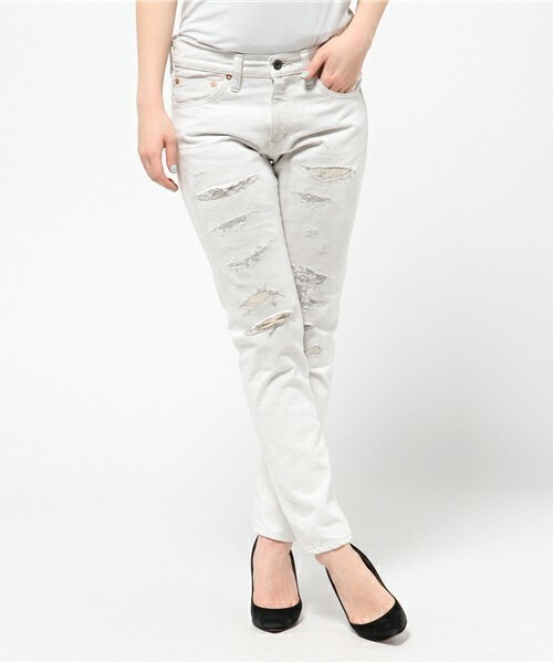 Johnbull Private labo(ジョンブルプライベートラボ)の「オーセンティックアンクルジーンズ(デニムパンツ・レディース・ホワイト系その他・X-SMALL/SMALL/MEDIUM/LARGE)」の12枚目の写真