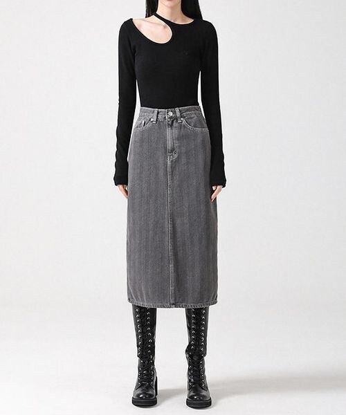 ALAND（エーランド）の「AVANDRESS／Hラインロングスカート（スカート・レディース・チャコール(18)/ベージュ(55)/パープル(90)・S/M）」の13枚目の写真