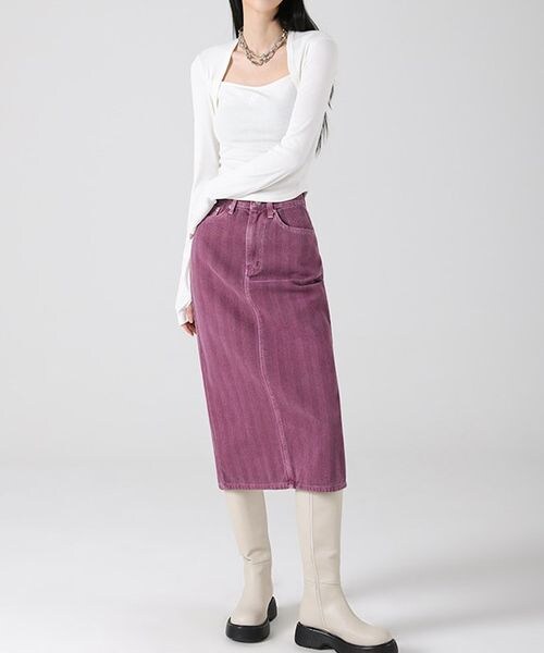 ALAND（エーランド）の「AVANDRESS／Hラインロングスカート（スカート・レディース・チャコール(18)/ベージュ(55)/パープル(90)・S/M）」の8枚目の写真